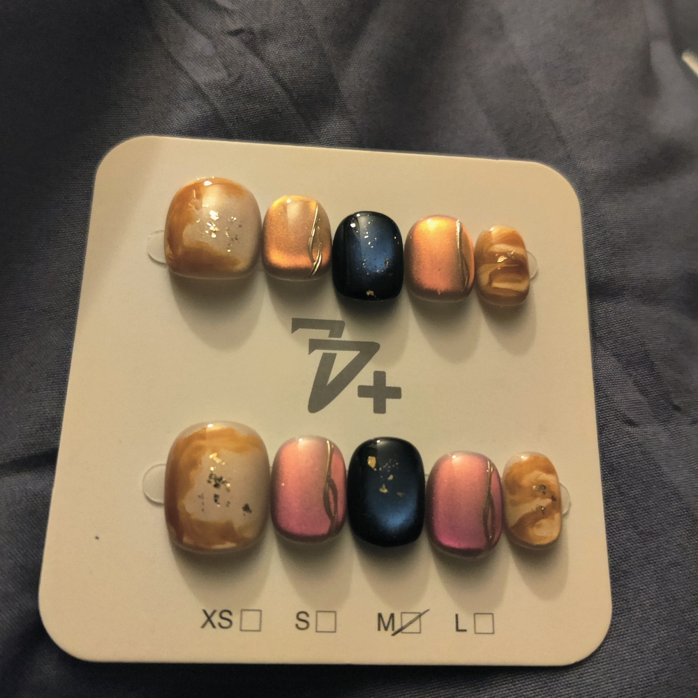 Stylish Multi-Color Press-On Nails